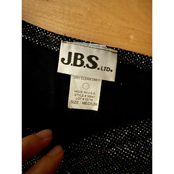VTG JBS metallic Knit Silver Black Sleeveless Y2k Tank M - Picture 2 of 4